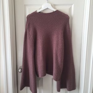 Cozy mauve bell sleeve sweater